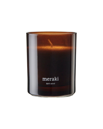 Scented candle, Dark wood, Brown