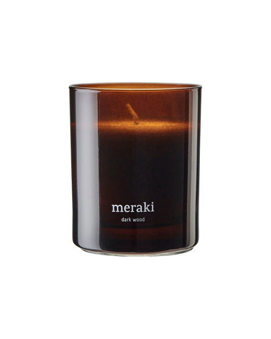 Scented candle, Dark wood, Brown