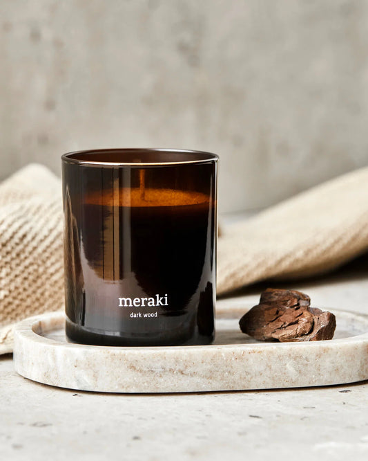 Scented candle, Dark wood, Brown