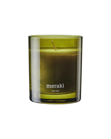 Scented candle, Oud leaf, Green