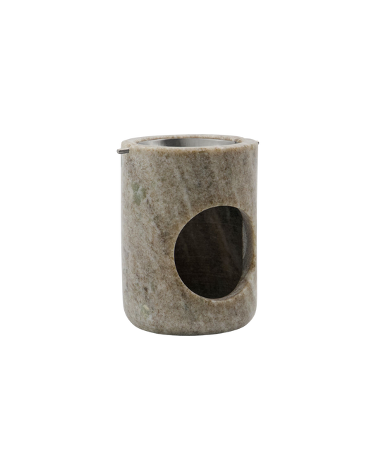 Oil burner, MKMarble, Beige, Silver finish